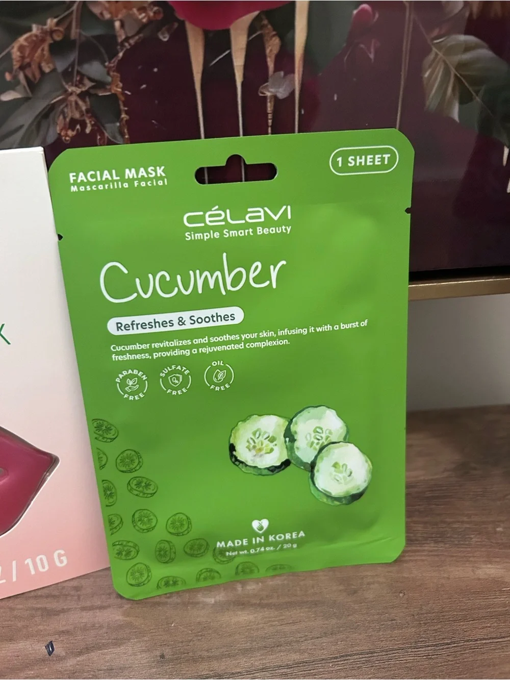 Yumzee Strawberry Vitamin C Lip Mask & Célavi Facial Mask (Pick One Set)
